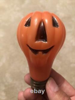 Rare Vintage Halloween Blow Mold Light Bulb Pumpkin Jack-o-lantern Fun World