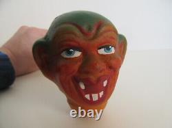 Rare Vintage Halloween German Paper Mache Horn Noisemaker, Goblin / Vampire<br/>
  <br/>   Translation: Rare Vintage Halloween Allemand Papier Mache Corne Noisemaker, Goblin / Vampire