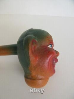 Rare Vintage Halloween German Paper Mache Horn Noisemaker, Goblin / Vampire	<br/>



<br/>	  Translation: Rare Vintage Halloween Allemand Papier Mache Corne Noisemaker, Goblin / Vampire