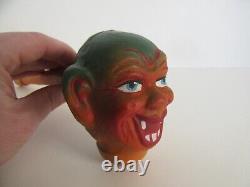 Rare Vintage Halloween German Paper Mache Horn Noisemaker, Goblin / Vampire 
<br/> 	
 <br/>	 Translation: Rare Vintage Halloween Allemand Papier Mache Corne Noisemaker, Goblin / Vampire