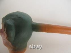 Rare Vintage Halloween German Paper Mache Horn Noisemaker, Goblin / Vampire<br/><br/>Translation: Rare Vintage Halloween Allemand Papier Mache Corne Noisemaker, Goblin / Vampire