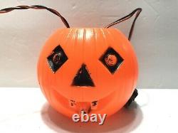 Rare Vintage Halloween Peerless Lights Devil Skull Jack O Lantern Blow Mold 1960