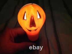 Rare Vintage Halloween Soufflage Lumineux HP Ampoule 2 Faces Squelette / Citrouille - Fonctionne