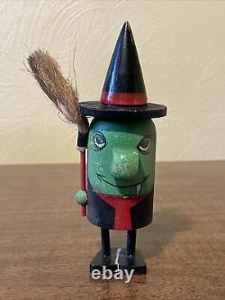 Rare Vintage Halloween Wooden Witch Pride Créations Popsie-japon-art Figurine Doll