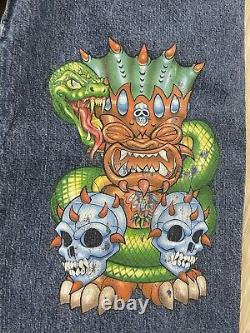 Rare Vintage Jnco Jeans Tiki Head With Skulls And Snakes 30x30
