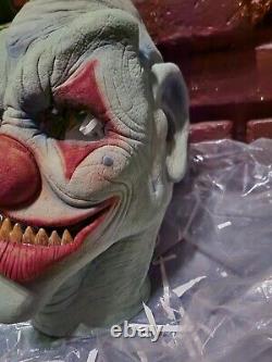 Rare! Vintage Nos Scarecrow Softflex Mousse Clown Masque Avec Dents! Halloween, Hantement