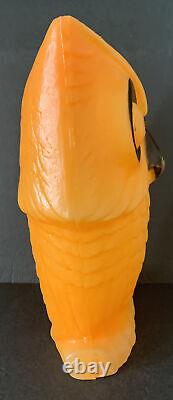 Rare Vintage Owl Orange Noir Moule En Plastique En Plastique Halloween Décoration Light & Cord