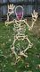 Rare! Vintage Skeleton Halloween 3d Sculpture Rope Metal Wire Light Decoration
