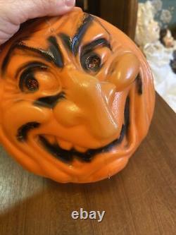 Rare Vintage Topstone Rubber Co Scary Blowmold Jack O Lantern 7 Figural Face