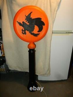 Rare Vtg 1991 Union Halloween Witch Lighted Blow Mold Lollipop Lamp Post Mint