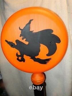 Rare Vtg 1991 Union Halloween Witch Lighted Blow Mold Lollipop Lamp Post Mint