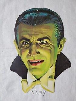Rare Vtg 80s Dracula Vampire Potrait Halloween Die Cut Décor Universal Monster
