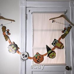 Rare Vtg Die Cut Halloween Joint Garland Banner Décoration Made In Japan MCM