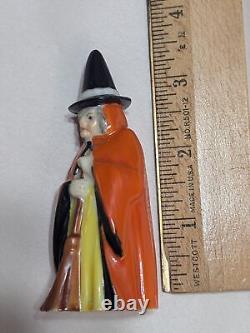 Rare bougie à éteindre sorcière Royal Worcester Angleterre vintage antique Halloween