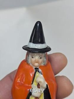 Rare bougie à éteindre sorcière Royal Worcester Angleterre vintage antique Halloween