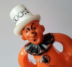 Rare jouet à tirer en plastique Rosbro Halloween Zook le clown des années 40