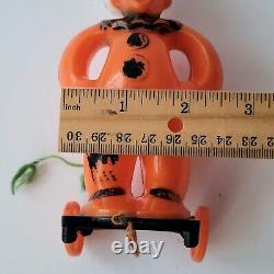 Rare jouet à tirer en plastique Rosbro Halloween Zook le clown des années 40