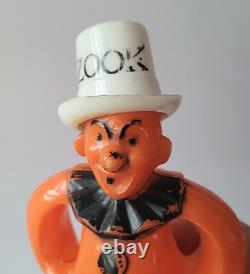 Rare jouet à tirer en plastique Rosbro Halloween Zook le clown des années 40
