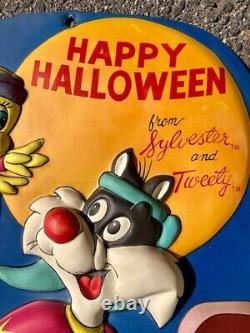 Rare/vintage Ben Cooper 1980 Molded Sylvester Et Tweety Bonne Affiche D'halloween