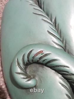Rares Vtg 1962 MCM Paire de Chats Verts Yeux Dorés Chalkware Universal Statuary 19