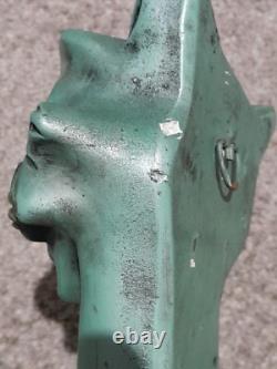 Rares Vtg 1962 MCM Paire de Chats Verts Yeux Dorés Chalkware Universal Statuary 19