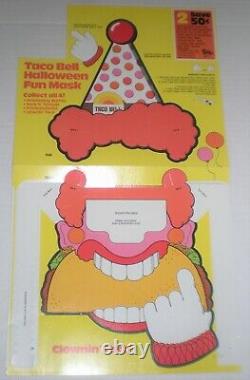 Rayons! Vintage 1979 Promo Taco Bell Masques Amusants D'halloween (set De Tous 4!) Carton