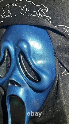 Scream Masque Visage Fantôme Mk Pâques Illimité Métallique Bleu Rare Vintage Fun World