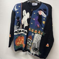 Signatures Northern Isle Rare Vintage Halloween Cardigan Tricot Épais