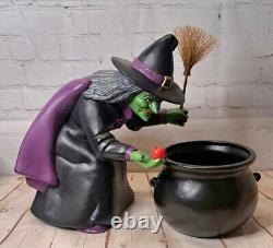 Sorcière méchante figurine en céramique noire/violette pour décor d'Halloween 1992 rare et vintage