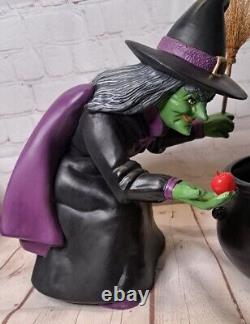 Sorcière méchante figurine en céramique noire/violette pour décor d'Halloween 1992 rare et vintage