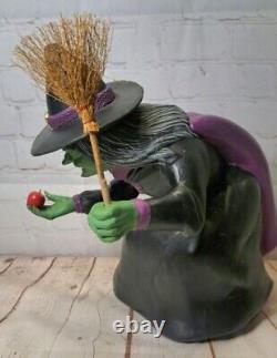 Sorcière méchante figurine en céramique noire/violette pour décor d'Halloween 1992 rare et vintage