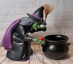 Sorcière méchante figurine en céramique noire/violette pour décor d'Halloween 1992 rare et vintage