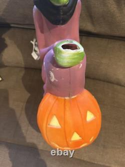 Sorcière volante vintage 1992 Don Featherstone Halloween Blow Mold rare avec lumière