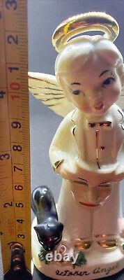 Super Rare Napco Boy Angel Figurine Halloween Octobre Cat Masque Vintage Japon