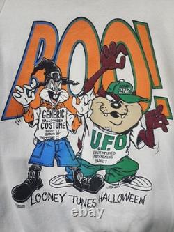 Sweat-shirt vintage rare des années 80 Halloween avec Bugs et Taz taille L