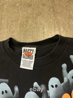 T-shirt Halloween Fantôme Vintage Effrayant Années 1990 AOP Rare Octobre