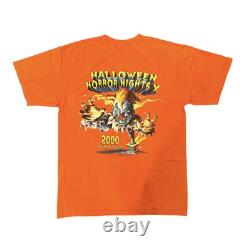 T-shirt Vintage Rare Universal Studios 2000 Halloween Horror Nights Orange Taille M