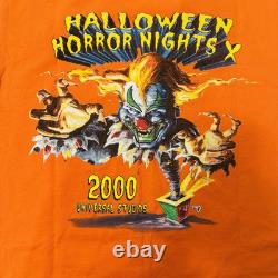 T-shirt Vintage Rare Universal Studios 2000 Halloween Horror Nights Orange Taille M