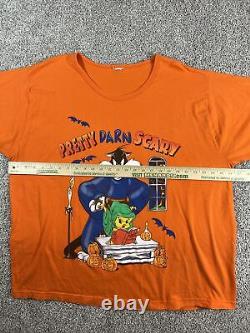 T-shirt d'Halloween rare vintage 1998 Looney Tunes Sylvester Tweety Bird en taille 2XL