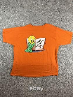 T-shirt d'Halloween rare vintage Looney Tunes Sylvester Tweety Bird 1998 taille 2XL