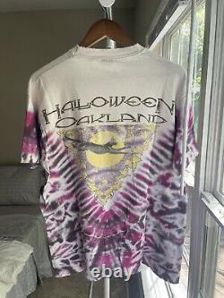 T-shirt de collection rare Vintage 1991 Grateful Dead Halloween Mikio Band Tour Weed Liquid Blue