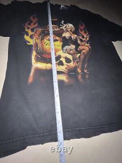 T-shirt de groupe à manches longues rare Pantera Crown Royal Flames Vintage 2000 taille L