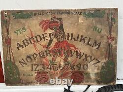 Tableau de Ouija parlant de magie noire, cadeau d'artisanat vintage rare des années 1940 pour Halloween effrayant