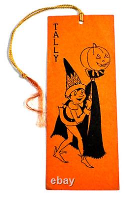 The translation in French is: Carte de comptage de la parade des lanternes rares Halloween Hallmark Vtg elf Pumpkin Parade