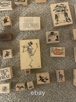 Timbres En Caoutchouc Rare Vintage Halloween Lot De 48 Timbres Pour La Plupart Des Animaux