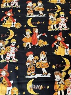 Tissu Rare Alexander Henry Trick or Treat Halloween VTG Enfants 5 YDS OOP HTF