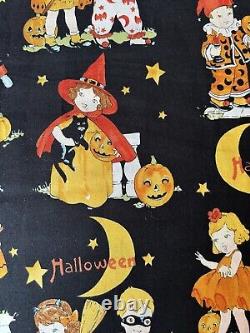 Tissu Rare Alexander Henry Trick or Treat Halloween VTG pour enfants 5 verges OOP HTF