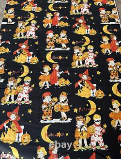 Tissu Rare Alexander Henry Trick or Treat Halloween VTG pour enfants 5 verges OOP HTF