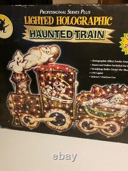Train hanté holographique éclairé All Hallow's Eve en fonctionnement Halloween rare vintage