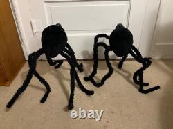 VHTF Rare Vintage Furry Araignée Halloween Décoration Épouvantable 15-17 Pouces Grande, Jambes en Fil